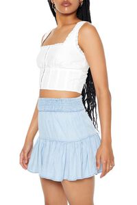 WHITE Lace-Trim Corset Crop Top, image 2
