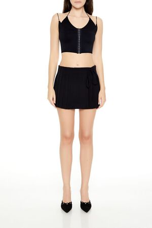 BLACK Seamless Halter Cropped Cami, image 2