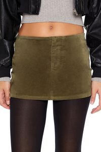 OLIVINE  Velvet Mini Skirt, image 5