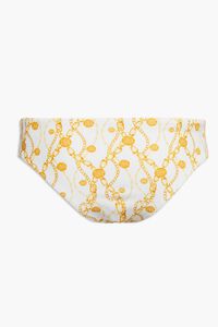WHITE/YELLOW Chain Print Cheeky Bikini Bottoms, image 6
