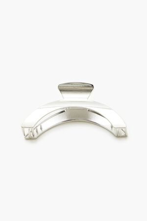 SILVER Curved Metal Claw Hair Clip, image 1