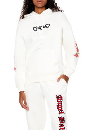 WHITE/MULTI Angel Heart Chain Hoodie, image 1