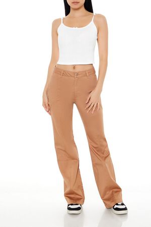 CAMEL Straight-Leg Mid-Rise Pants, image 1