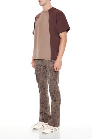 BROWN/MULTI Slim-Fit Leaf Print Cargo Pants, image 3