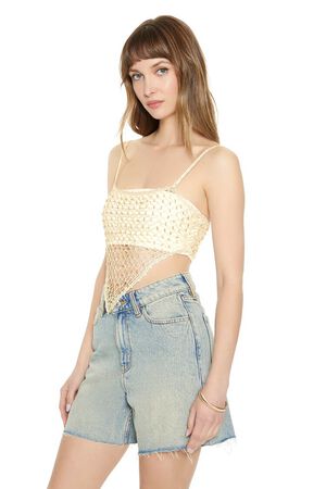 CREAM Sequin Sweater-Knit V-Hem Cami, image 2