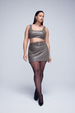 ASH BROWN Plus Size Belted Mini Skirt, image 1