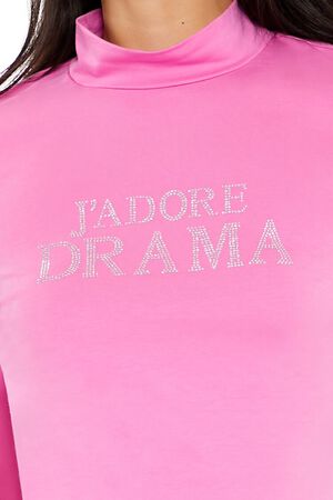 PINK/MULTI Rhinestone Jadore Drama Top, image 3