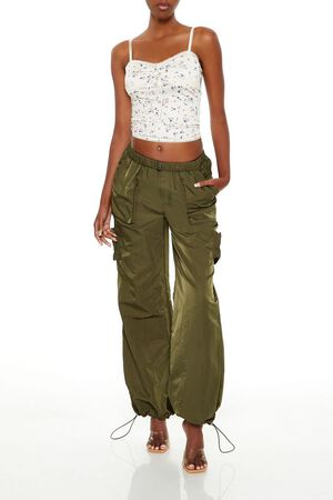 CREAM/MULTI Ditsy Floral Lace-Up Cami, image 2