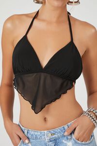 BLACK Mesh Open-Back Halter Top, image 5