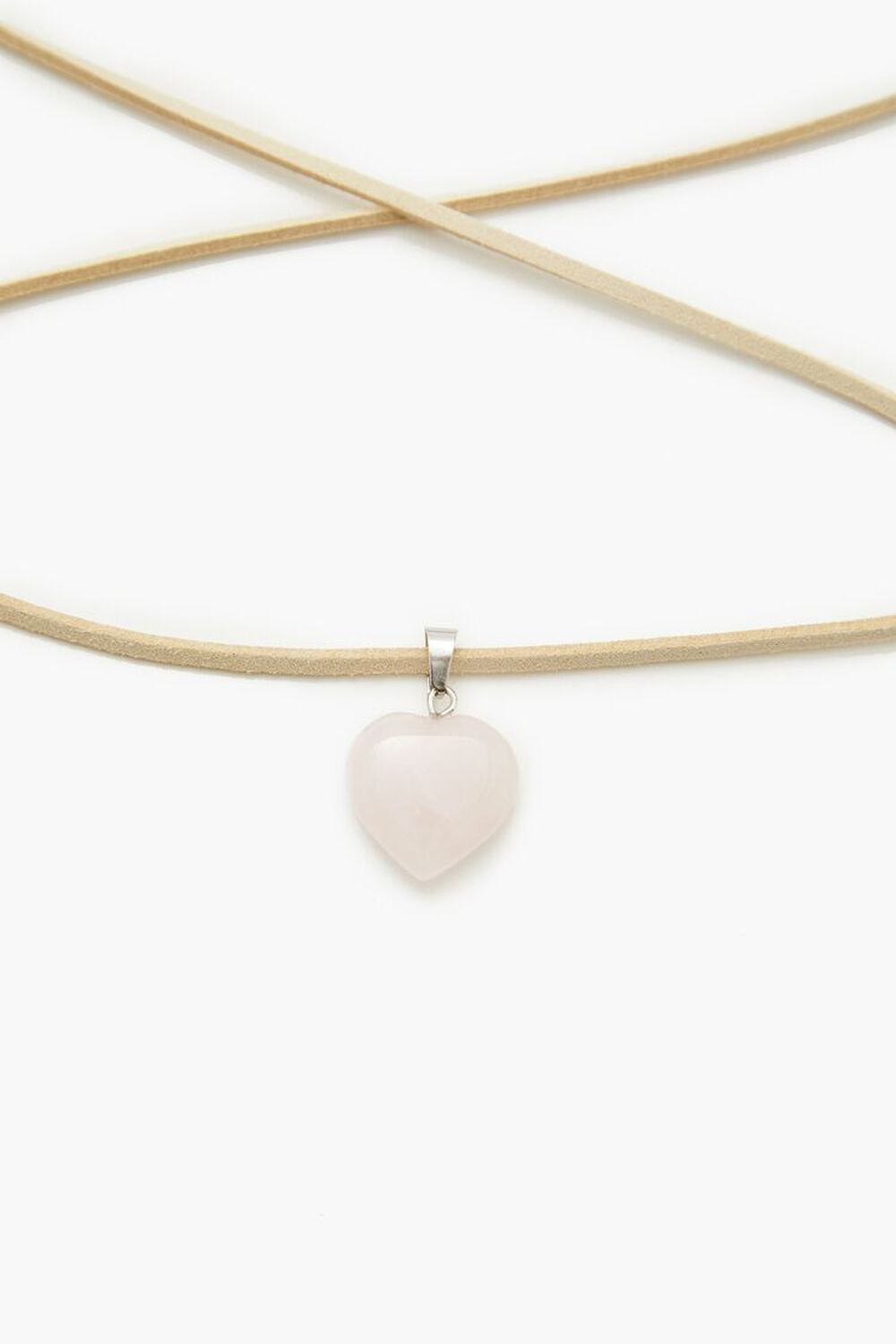 PINK/CREAM Faux Stone Heart Choker Necklace, image 2