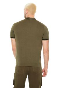 OLIVE/BLACK Sweater-Knit Zip-Up Shirt, image 3