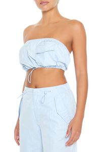 SKY BLUE Cargo Tube Crop Top, image 4