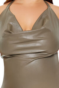 ASH BROWN Plus Size Cowl Halter Mini Dress, image 5