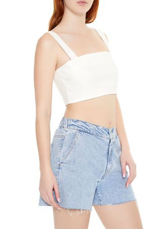 WHITE Smocked Crop Top, image 2