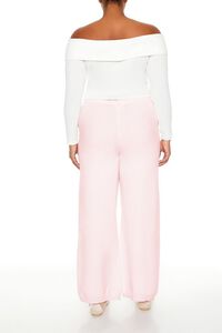 SEASHELL PINK Plus Size Sweater-Knit Wide Pants, image 4