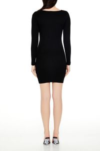 BLACK Twist-Front Mini Sweater Dress, image 4