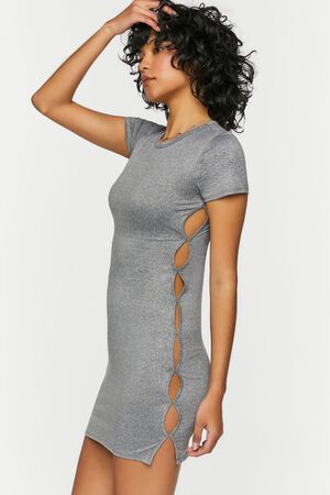 TAUPE Short-Sleeve Cutout Mini Dress, image 2