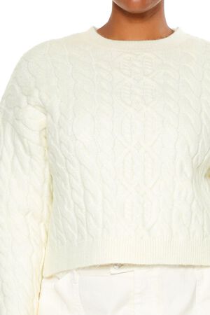 EGRET Plus Size Cable Knit Sweater, image 3