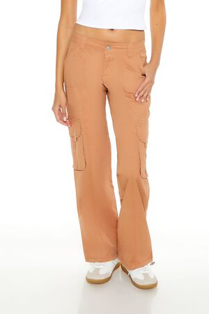 CAMEL Low-Rise Straight-Leg Cargo Pants, image 2