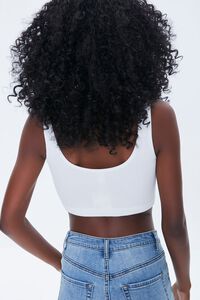WHITE Ribbed Seamless Bralette, image 3