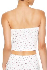 WHITE/MULTI Seamless Floral Tube Top, image 4