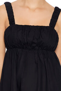 BLACK Poplin Babydoll Mini Dress, image 5