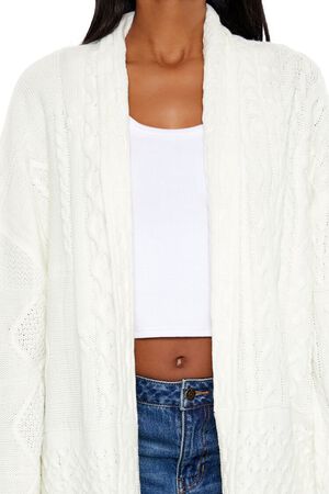 CHARCOAL Mixed Knit Cardigan Sweater, image 3