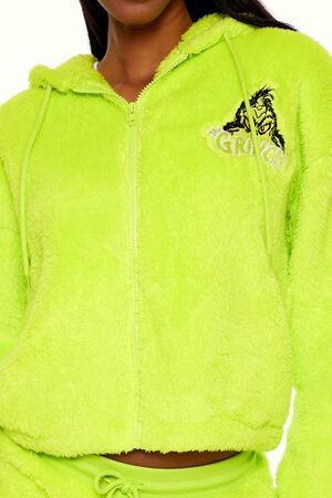 GREEN/MULTI The Grinch Embroidered Zip-Up Hoodie, image 3
