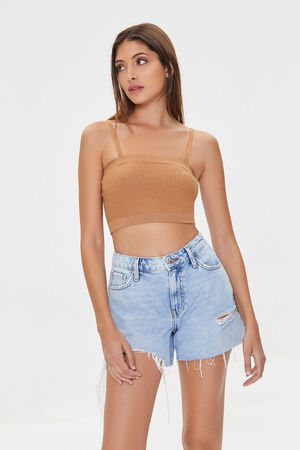 SAFARI Textured Sweater-Knit Cropped Cami, image 1