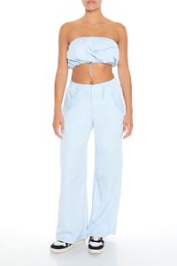 SKY BLUE Cargo Tube Crop Top, image 2