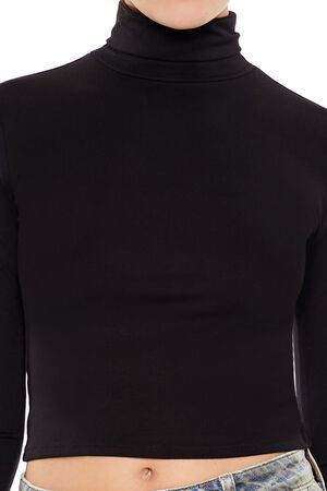 RED Turtleneck Crop Top, image 3
