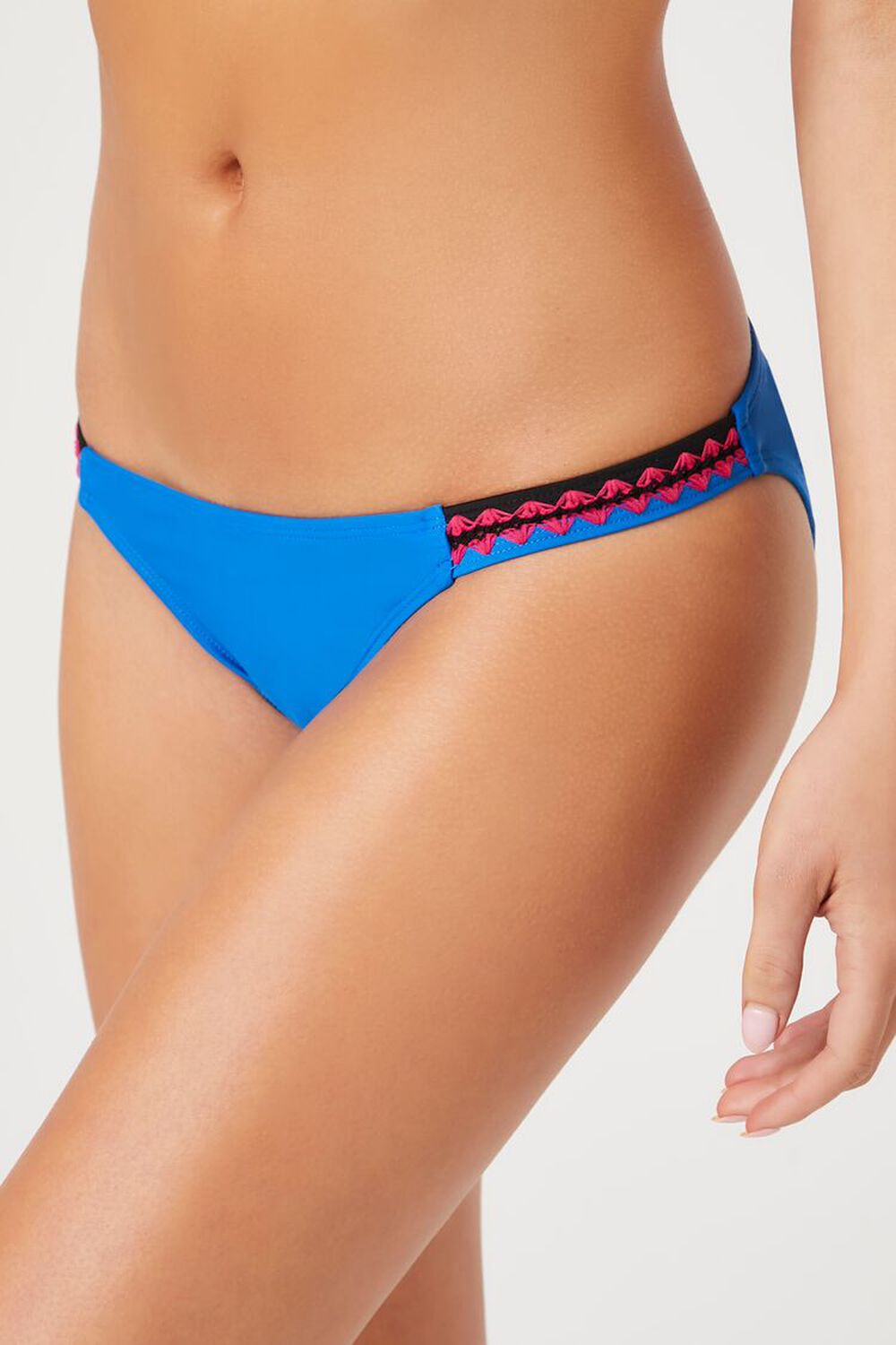 BLUE/MULTI Chevron-Trim Bikini Bottoms, image 3