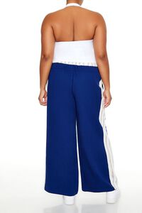 BLUE/WHITE Plus Size Striped Wide-Leg Pants, image 4
