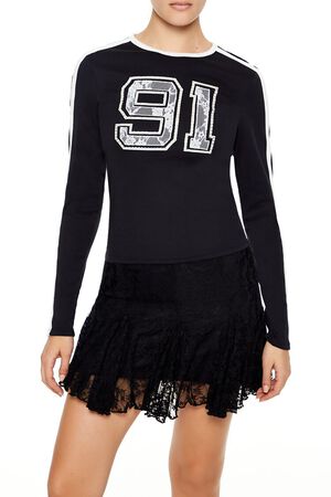 BLACK/MULTI Rhinestone Lace 91 Tee, image 1