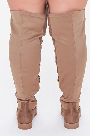 TAUPE Thigh-High Faux Suede Boots (Wide), image 3