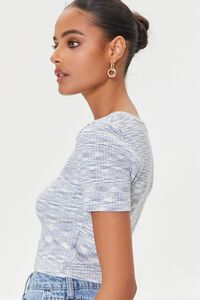 BLUE/MULTI Marled Sweater-Knit Crop Top, image 2