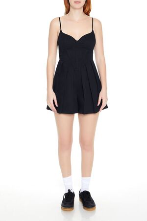 OLIVE Pleated Bustier Cami Romper, image 1