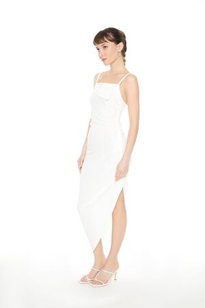 CREAM Asymmetrical Cami Midi Dress, image 2