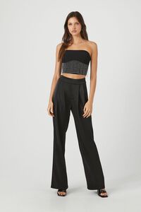 BLACK Rhinestone Fringe Tube Top, image 4