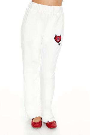 WHITE/MULTI Embroidered Devil Heart Sweatpants, image 2