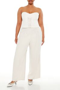CHAMPAGNE PEARL Plus Size Wide-Leg Trouser Pants, image 1