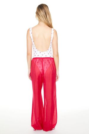 HOT PINK Sheer Swim Cover-Up Pants, image 3