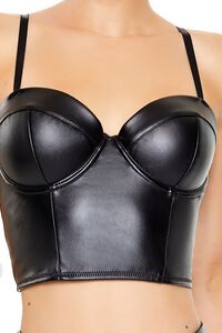 BLACK Bustier Cropped Lingerie Cami, image 4