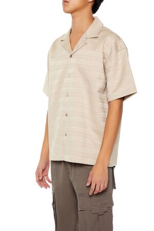 TAUPE Striped Drop-Sleeve Shirt, image 3
