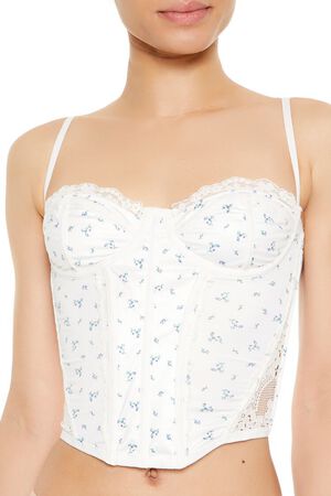 VANILLA/MULTI Floral Print Lingerie Corset Cami, image 2
