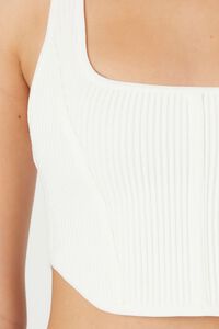 WHITE Sweater-Knit Crop Top, image 5