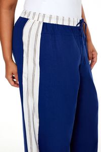 BLUE/WHITE Plus Size Striped Wide-Leg Pants, image 5