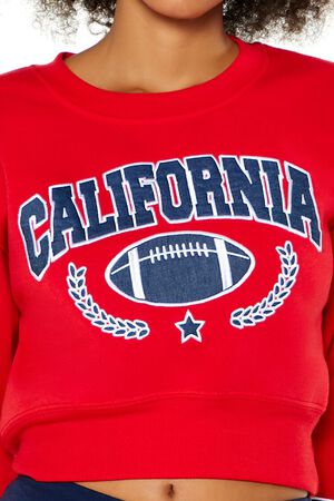 RED/MULTI California Football Cropped Pullover, image 3