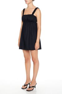 BLACK Poplin Babydoll Mini Dress, image 2