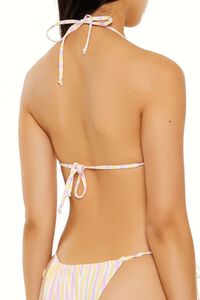 AZALEA/VIBRANT YELLOW Essentials Multi-Stripe Triangle Bikini Top, image 4